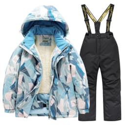 Children's Ski Suit for Men and Women, Large, Medium, and Small Children, Baby Thick Waterproof and Warm Snow Equipment