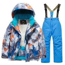 Children's Ski Suit for Men and Women, Large, Medium, and Small Children, Baby Thick Waterproof and Warm Snow Equipment