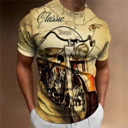 Motorcycle T-shirt Men 3D Print Short Sleeve Vintage Classics TShirt For Mens Street Ride Biker Shirts Tops Oversized Tee Shirt