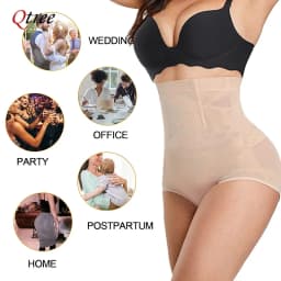 Qtree Plus Size Shapewear for Women Tummy Control Butt Lifting Panties Waist Trainer Body Shaper Panty Seamless Belly Underwear