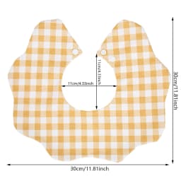 360° Cotton Baby Bibs for Kids Boys Girls Plaid Saliva Towel Cute Korea Rotativo Petal Neck Adjustable Button Feeding Burp Cloth