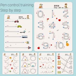 Magical Montessori Tracing Workbook Reusable Pen Control and Tracing Book for Kids Calligraphy and Drawing Educational Toys