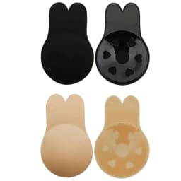 Women push up bras self adhesive silicone strapless invisible bra reusable sticky breast lift tape rabbit nipple cover bra pads