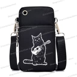 2024 Zipper Small Crossbody Bags Cartoon Anime Cat Women's Shoulder Purses and Handbags Girls Fashion Animal Mobile Phone Bag