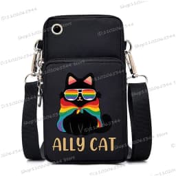 2024 Zipper Small Crossbody Bags Cartoon Anime Cat Women's Shoulder Purses and Handbags Girls Fashion Animal Mobile Phone Bag