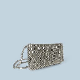 Summer New Blingbling Retro Silver Hollow Design Handmade Beaded Flip Phone Bag
