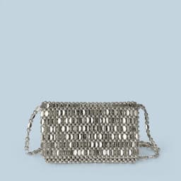 Summer New Blingbling Retro Silver Hollow Design Handmade Beaded Flip Phone Bag