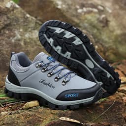 Men outdoor hiking shoes mountaineering sports shoes lace-up hiking outdoor comfortable non-slip thick-soled mountain shoes 46
