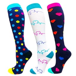 3/6 Pairs Free Shipping Compression Socks Women Medical Nursing Socks Varicose Veins Nurse Compression Socks For Sport Socks