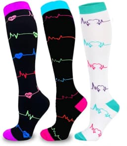3/6 Pairs Free Shipping Compression Socks Women Medical Nursing Socks Varicose Veins Nurse Compression Socks For Sport Socks