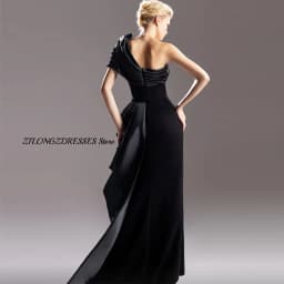 Elegant Black One Shoulder Customized Evening Dress Formal High Split Zipper Back Homecoming Dresses Special Occasion Gowns