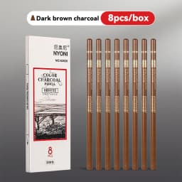 Professional Drawing Sketching Pencils 1/3/4/5/8PCS Sets White/Brown Hand-Painted Art Carbon Pen for Beginners Artists Supplies