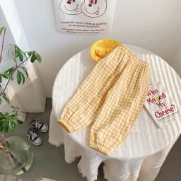 Fashion Popular Plaid Pants Summer Children's Clothes Thin Loose Casual Bloomers Kids Girl Boy Anti Mosquito Pants 0-6 Year Old