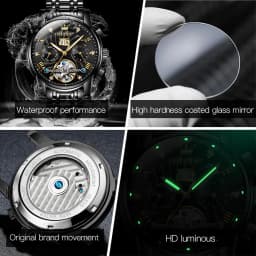 OLEVS Classic Men's Watches Tourbillon Multi-function Full Automatic Men Watch High End Male Wristwatches