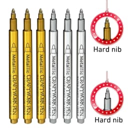 GN 6Pcs Metallic Marker Pens Permanent Gold Silver Paint Markers for Art Rock Painting,DIY Photo Album, Crafts,Ceramics, Metal