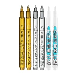 GN 6Pcs Metallic Marker Pens Permanent Gold Silver Paint Markers for Art Rock Painting,DIY Photo Album, Crafts,Ceramics, Metal