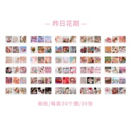 Yoofun 30pcs Aesthetic Stickers Book for Scrapbooking Album Diary Label Material Flower Decorative Paper DIY Cute Stationery