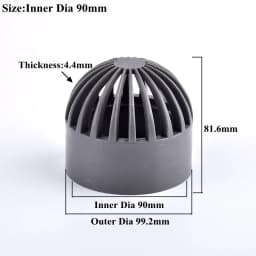 1~3Pcs Grey 20~110mm PVC Breathable Cap Air Duct Vent Cover Cap Aquarium Fish Tank Permeable Screen Filter Screen Pipe Connector