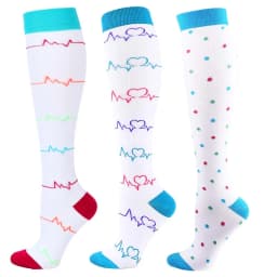 3Pairs Compression Socks Women Men Knee Stocking 20-30mmHg Edema Diabetes Varicose Veins Nurse Compression Socks Running Sock
