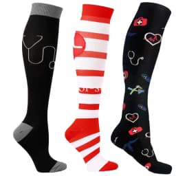 3Pairs Compression Socks Women Men Knee Stocking 20-30mmHg Edema Diabetes Varicose Veins Nurse Compression Socks Running Sock