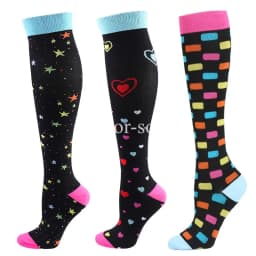 3Pairs Compression Socks Women Men Knee Stocking 20-30mmHg Edema Diabetes Varicose Veins Nurse Compression Socks Running Sock