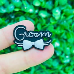 New Arrival 1-15Pcs Groom Bride To Be PVC Wedding Garden Shoe Buckle Charms DIY Clogs Accessories Fit Adult Bracelet