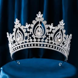 Luxury High Royal Queen Wedding Crown for Women Silver colors Crystal Banquet Tiaras Party Costume Hair Jewelry Accessories