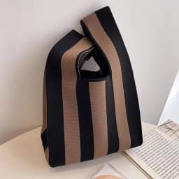 Fashion Handmade Knit Handbags Women Mini Knot Wrist Bag Korean Casual Tote Bag Reusable Shopping Bags