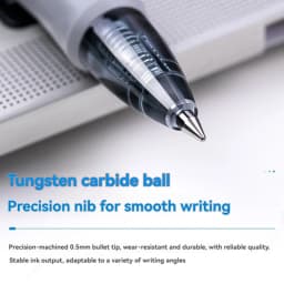 12Pcs Set deli Ballpen Retractable Gel Pens Black Blue Ink 0.5mm Ballpoint Replaceable Refills Office School Supplies Stationery