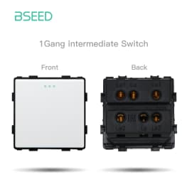 BSEED 1/2/3Gang 1/2Way Wall Button Switch Wall Power Socket Electrical Outlets Part Glass Frame DIY Module Part Free Combination