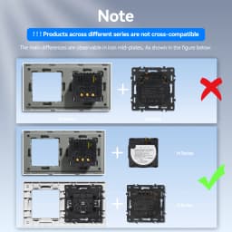 BSEED 1/2/3Gang 1/2Way Wall Button Switch Wall Power Socket Electrical Outlets Part Glass Frame DIY Module Part Free Combination