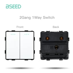 BSEED 1/2/3Gang 1/2Way Wall Button Switch Wall Power Socket Electrical Outlets Part Glass Frame DIY Module Part Free Combination