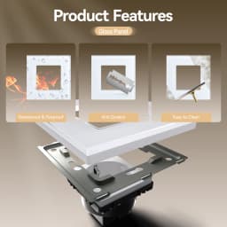 BSEED 1/2/3Gang 1/2Way Wall Button Switch Wall Power Socket Electrical Outlets Part Glass Frame DIY Module Part Free Combination