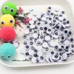 Black and White Self-adhesive Doll Eyes Wiggly Googly EyesDIY Creative Activities Eye Accessories Adhesive 6/8/10/12/15mm