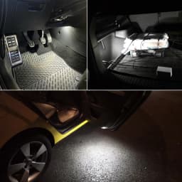 2pcs Xenon White LED Courtesy Under Door Footwell Light Trunk Lamp for Audi A4 A6 VW Touareg Tiguan Passat Skoda Octavia Superb