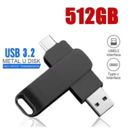 512GB USB 3.2 2 in 1 Flash Drive High Speed Metal Pendrive Waterproof Type C Memory Stick for Phone PC Laptop Data Transfer 2026