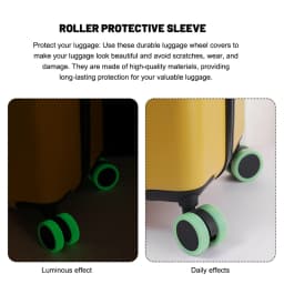 4-20Pcs Luminous Luggage Wheels Protector Silicone Noise Wheels Guard Cover Luggage Accessories Suitcase Wheels Protection Cover