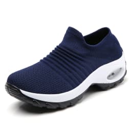 Women's Walking Trainers Fashion Fly Weaving Sock Sneakers Breathable Comfortable Nursing Shoes Casual Platform Loafers Non-Slip