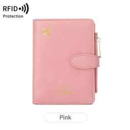 Airplane Pattern Passport Bag Multi Functional ID Card Bank Card RFID Passport Clip PU Leather Wallet Cover Travel Accessories