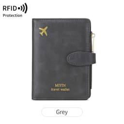 Airplane Pattern Passport Bag Multi Functional ID Card Bank Card RFID Passport Clip PU Leather Wallet Cover Travel Accessories