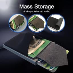 Slim Aluminum Wallet with Elasticity Back Pouch Coin Pocket ID Credit Card Holder Automatic Pop Up Bank Case Mini RFID Wallet