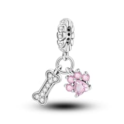 Original 925 Sterling Silver Charms Love Pets Dog Cat Paw Print Pendant Beads Fit Brand Bracelets Necklaces Women DIY Jewelry