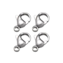 20pcs Stainless Steel Lobster Clasp Fastener Hook Lock for DIY Necklace Bracelet Jewelry Making Supplies Materials Accessories