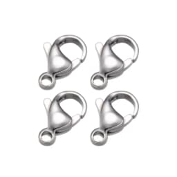20pcs Stainless Steel Lobster Clasp Fastener Hook Lock for DIY Necklace Bracelet Jewelry Making Supplies Materials Accessories