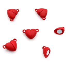 5 Sets Love Heart Round Shaped Magnetic Connected Clasps Beads Charms End Caps for DIY Couple Bracelet Necklace Making
