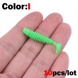 OUTKIT 10Pcs/lot Wobblers Mini Fishing Soft Lures Rubber Soft Baits 3.5cm/4.5cm Soft Worm Artificial Baits Bass Silicone Fish