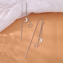 CIAXY Silver Color Geometric Rhombus Earrings for Women Temperament Tassel Long Ear Line Earring 2021 Fashion Jewelry Gift