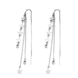 CIAXY Silver Color Geometric Rhombus Earrings for Women Temperament Tassel Long Ear Line Earring 2021 Fashion Jewelry Gift