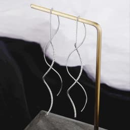 CIAXY Silver Color Geometric Rhombus Earrings for Women Temperament Tassel Long Ear Line Earring 2021 Fashion Jewelry Gift