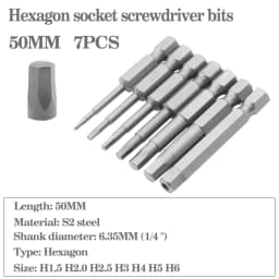 50mm-200mm Hex Head Allen Wrench Drill Bits Set Long Allen Screwdriver Bits Magnetic Tips Hex Key Screwdriver Socket Bit Set